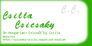 csilla csicsaky business card